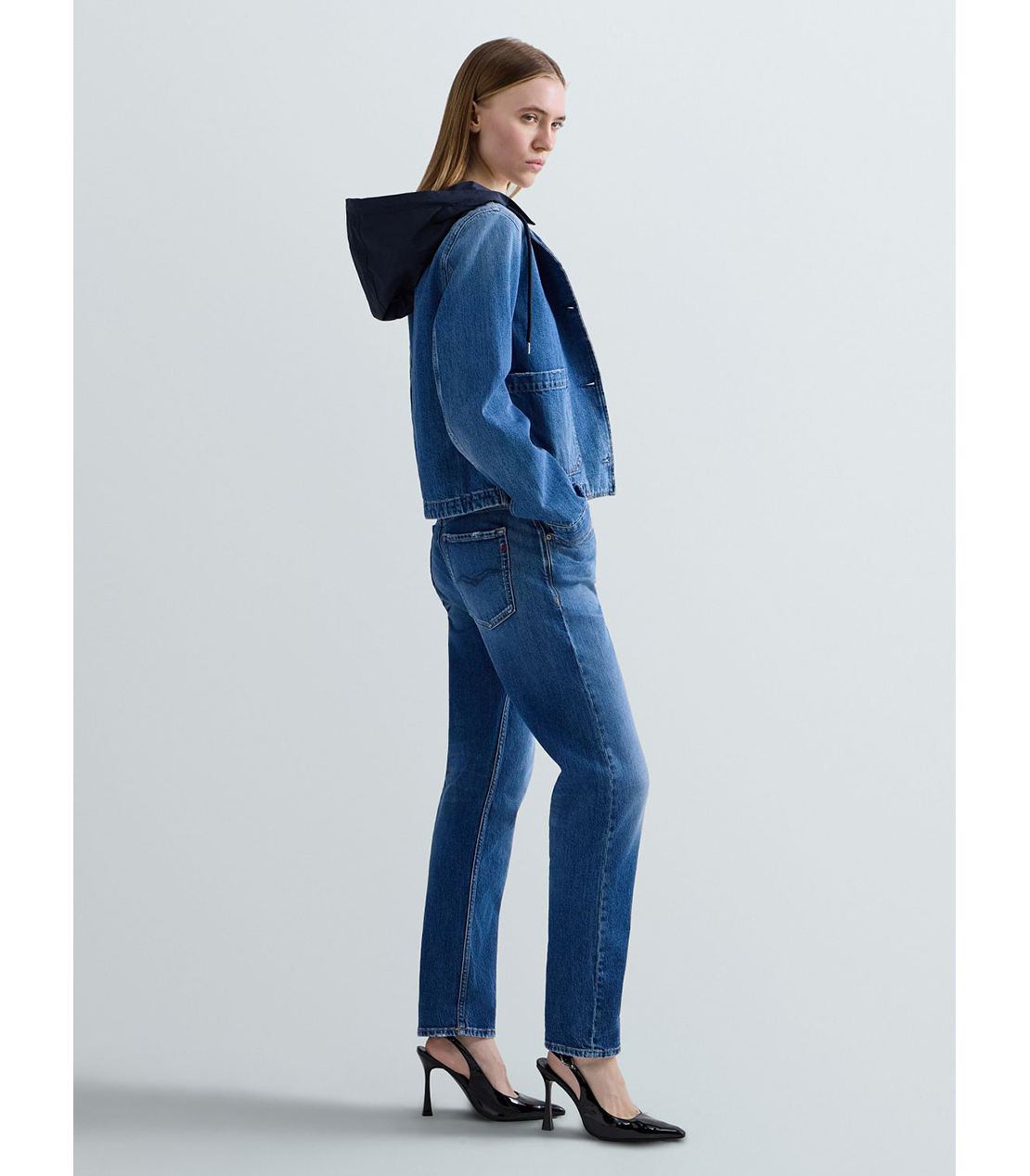 スリムボーイフィットMARTY ストレッチデニム 詳細画像 ブルー 4